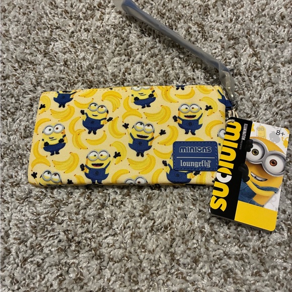 Loungefly Accessories - Loungefly Minions Banana Print Clutch Wallet- Yellow and Blue